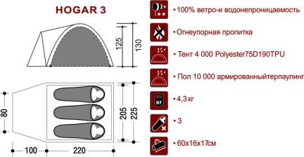 Палатка Indiana Hogar 3