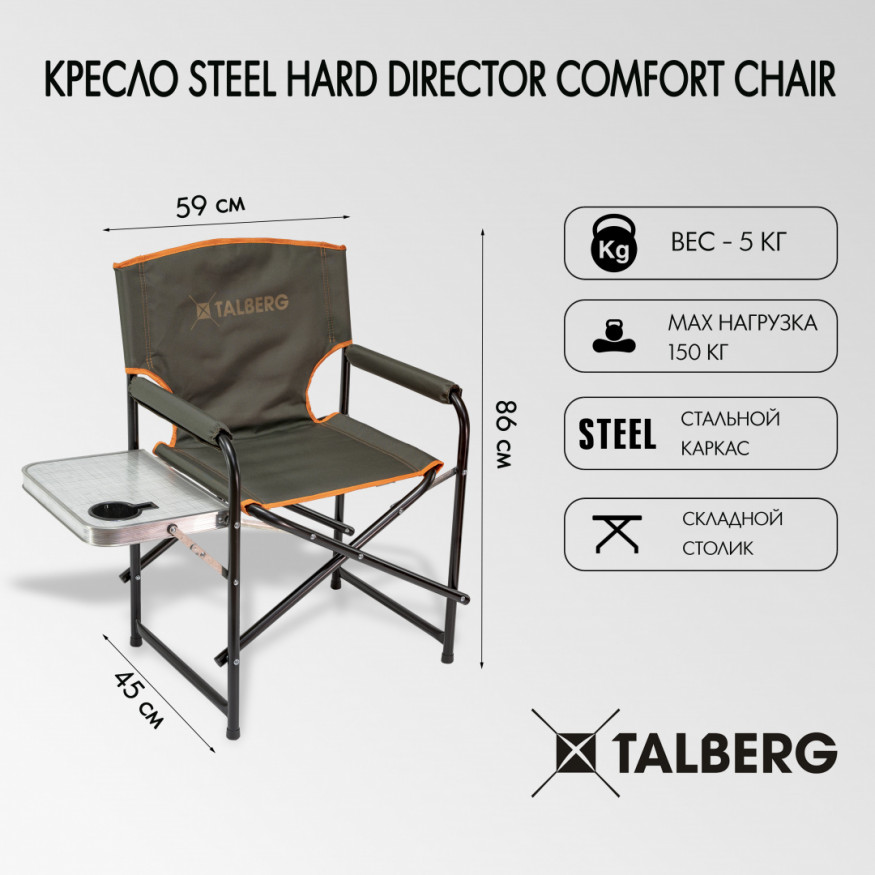 Кресло Steel Hard Director Comfort Chair, 59x45x86, Talberg