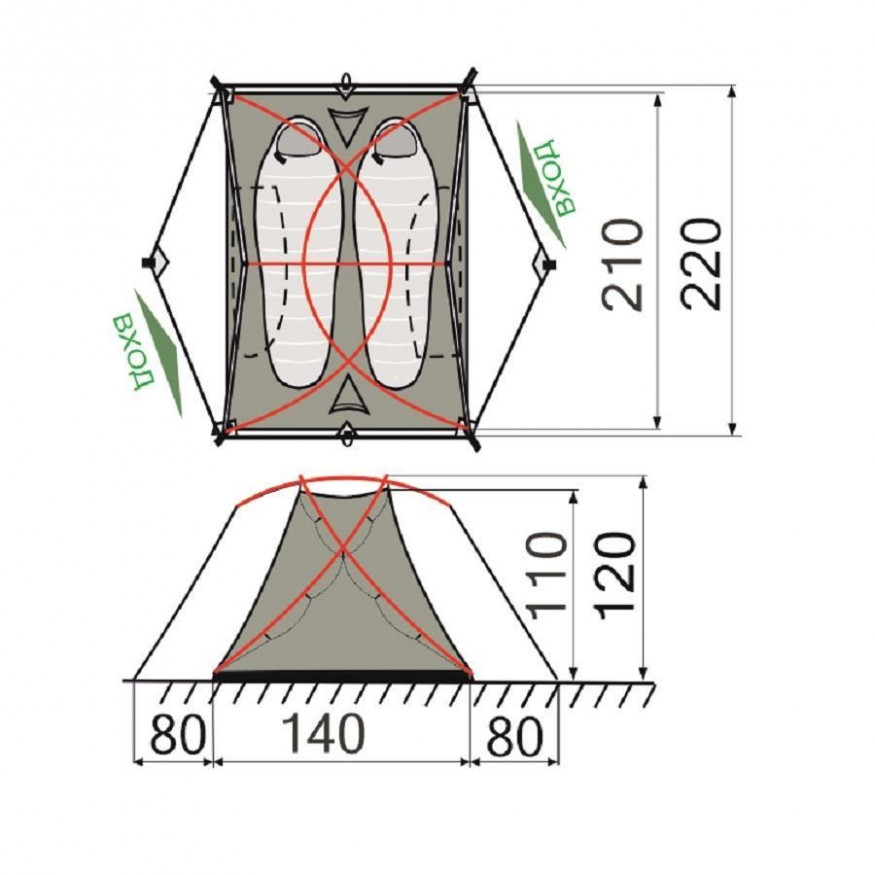 Палатка RockLand Summit 2 Si, двухместная Alu
